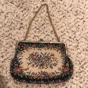 Vintage Tapestry Clutch/Wristlet